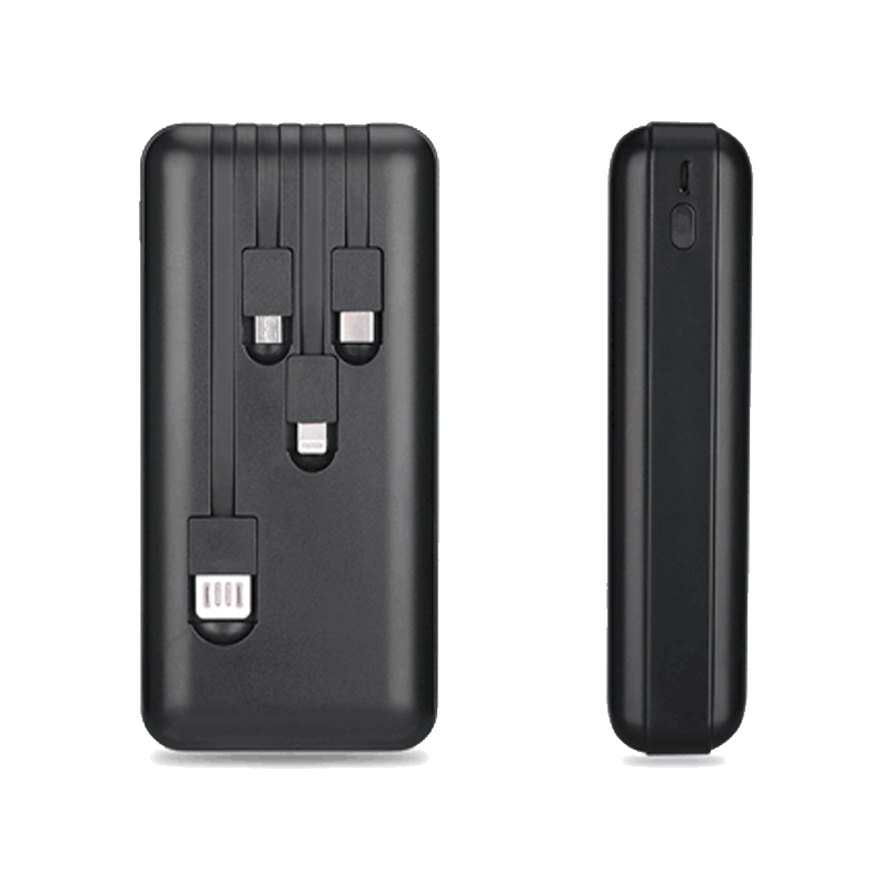 BMP-J1769：Power Bank with four cables(USB/Type C/iPhone/Micro tips)20000mAh