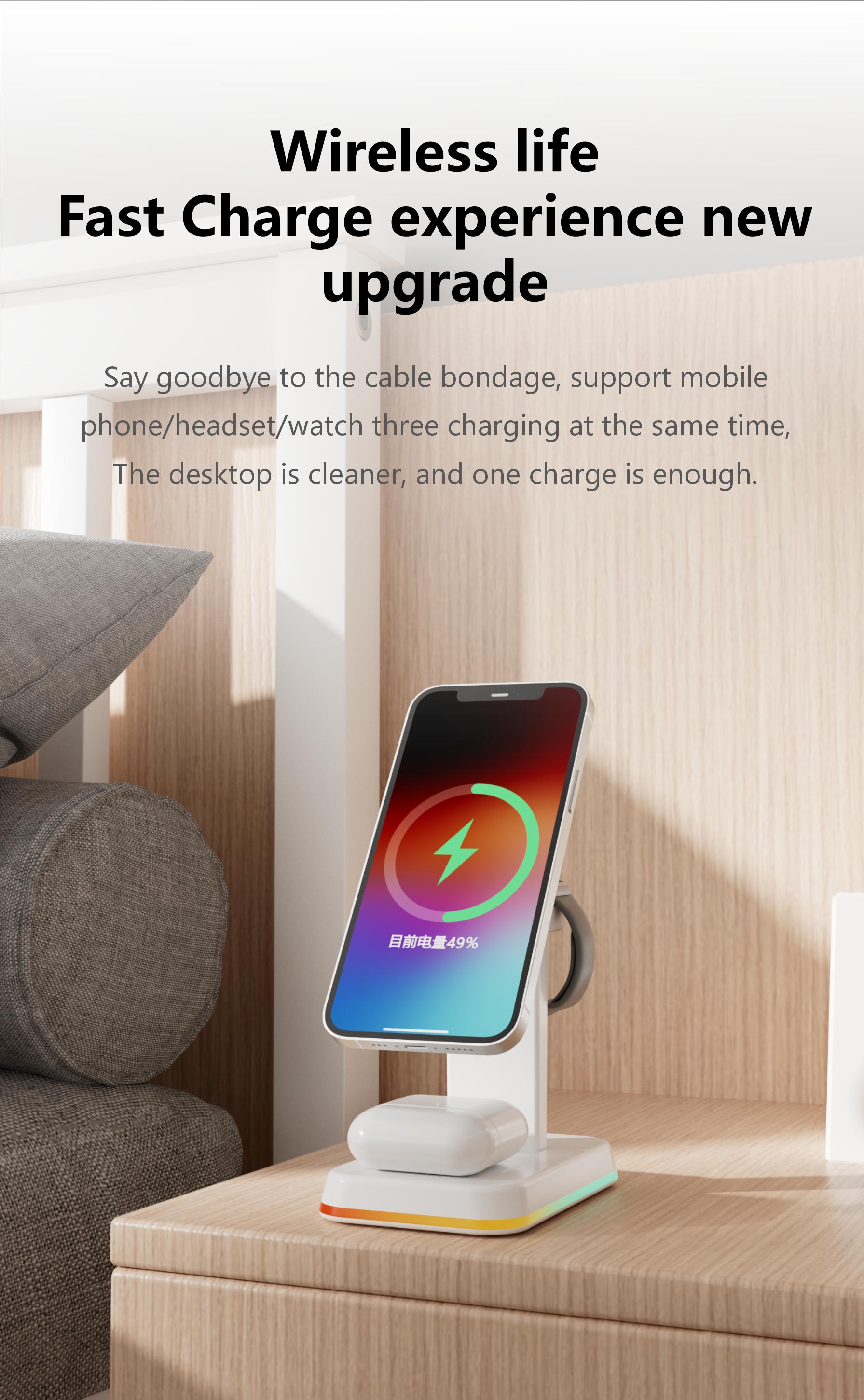 BMP-W2029C 3in1 Wireless Charger(Can support Apple&Samsung Watch)
