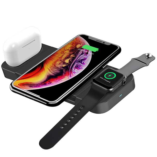 BMP-W1611：Foldable 3 in 1 wireless charger