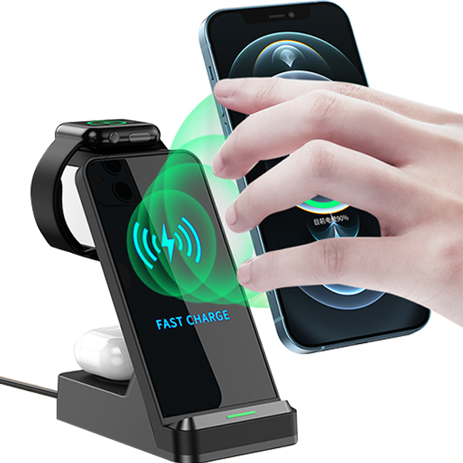 BMP-W1656：Three-in-one 15W Fast Wireless Charger