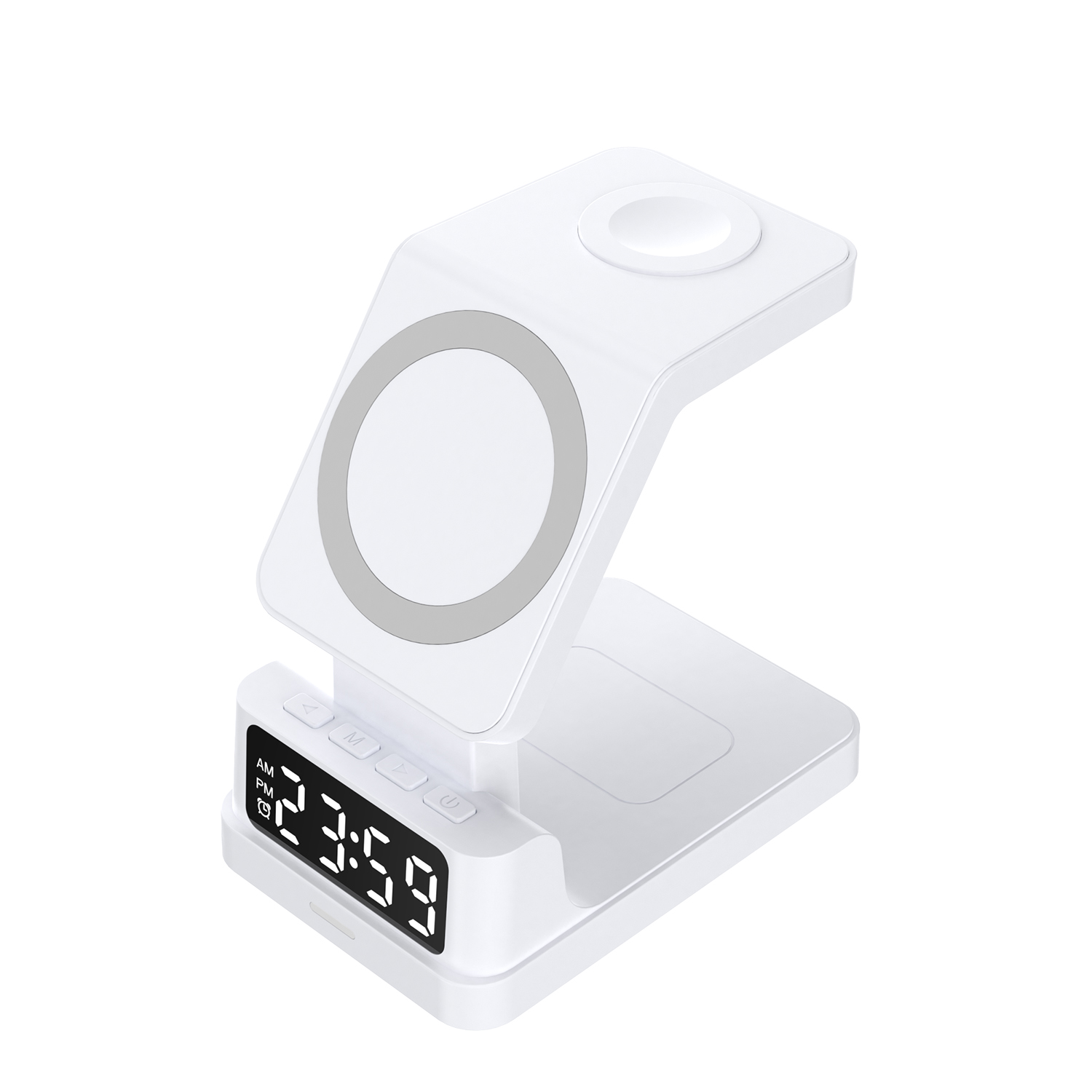 BMP-W1864-C：15W Magnetic 4in1 Wireless Charger with Clock