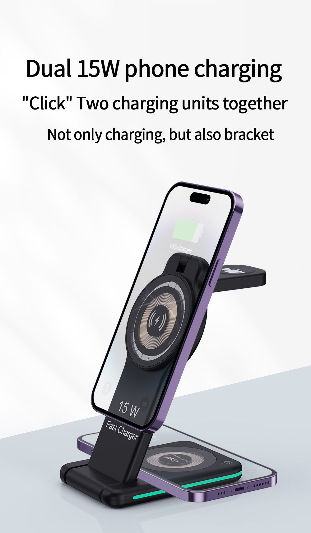 BMP-W2030C 3in1 Wireless Charger(Can support Apple&Samsung Watch)